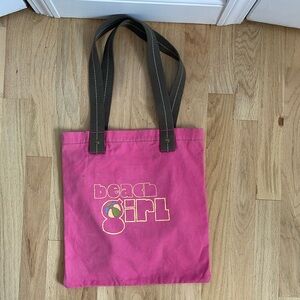 Life is Good Vintage Beach Girl Canvas Tote